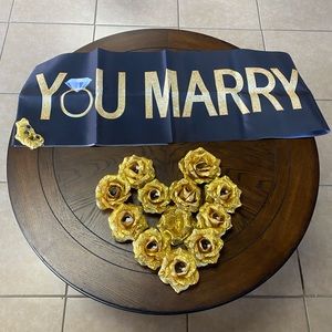 Will You Marry Me? Poster with Gold Roses 💍